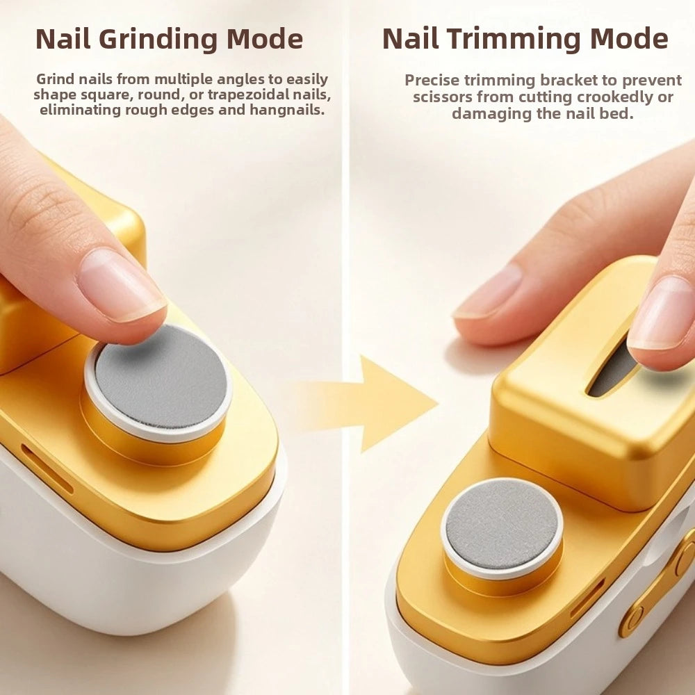Rechargeable Electric Nail Clipper Three-Speed Adjustable Anti Splash Automatic Nail Trimmer Low Noise Safety Toe Nail Clippers